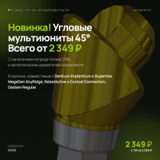Новинка: угловые мультиюниты Lenmiriot 45° с TiN от 2 349 ₽
