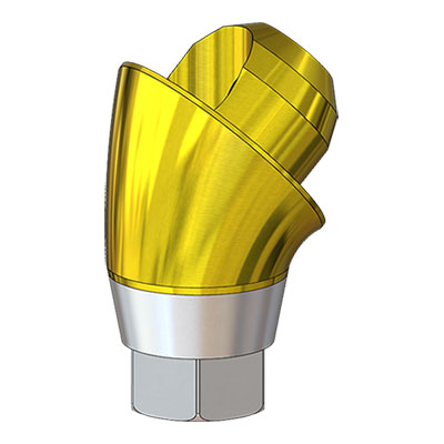 Угловой мультиюнит анатомической формы Lenmiriot Multi-Unit TiN D=4.8 G/H=4 45 град., совместимый с Lenmiriot R, Osstem Regular, один. констр.
