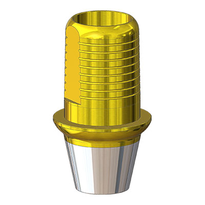 Титановое основание TiN Флэт (Flat) G/H=1 H=4.5, совместимое с Lenmiriot A/CC, NobelActive / Conical RP, мост. констр.