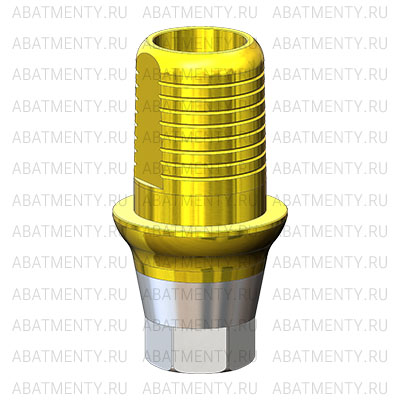 Титановое основание TiN Флэт (Flat) G/H=1.5 H=4.5, совместимое с Lenmiriot R, Osstem Regular, один. констр.